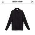audreyyang_Shape_Retention_Viscose_Blend_Loose_Collared_Button_Women_Black_Top_&_Pants_Sets_MISSTT