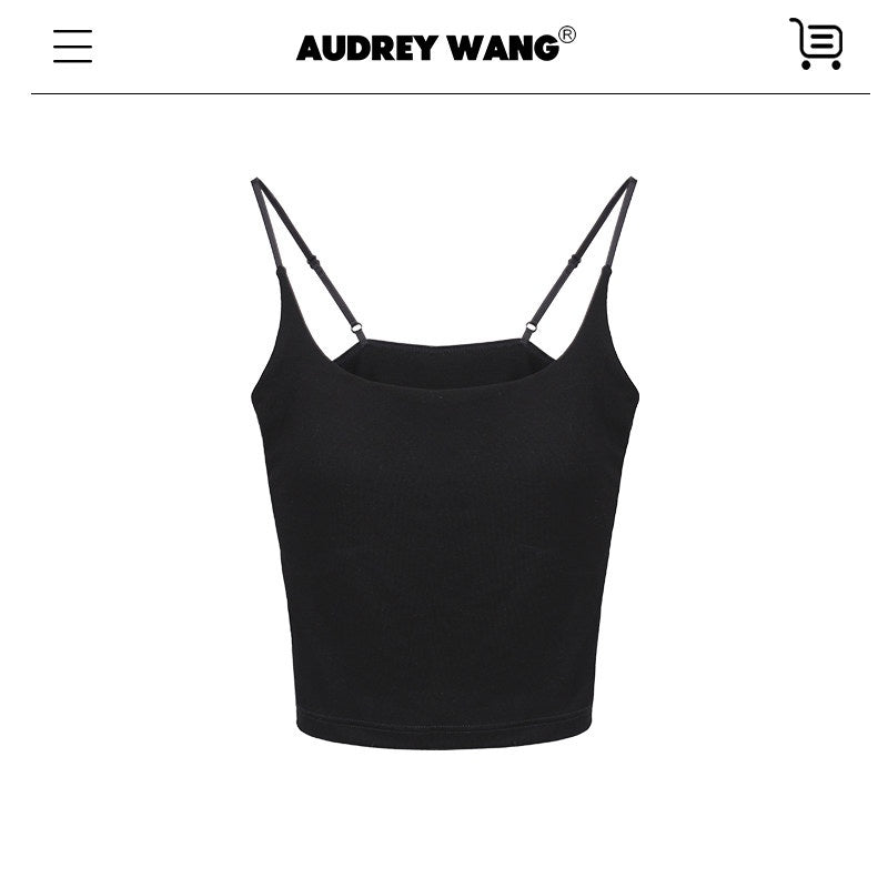 audreyyang_Slim_U_Neck_Built_In_Padding_Polyester_Blend_One_Size_Versatile_Women_Camisoles_MISSTT