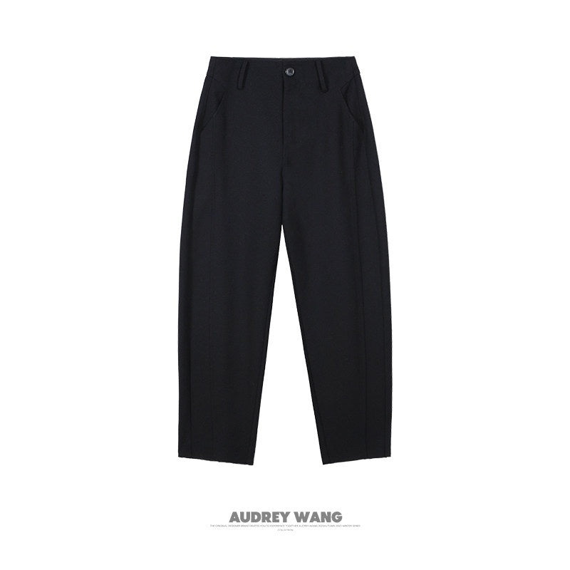 audreyyang_Soft_Poly_Viscose_Drape_Casual_Natural_Waist_Zip_Fly_Women_Black_Wide_Leg_Pants_MISSTT