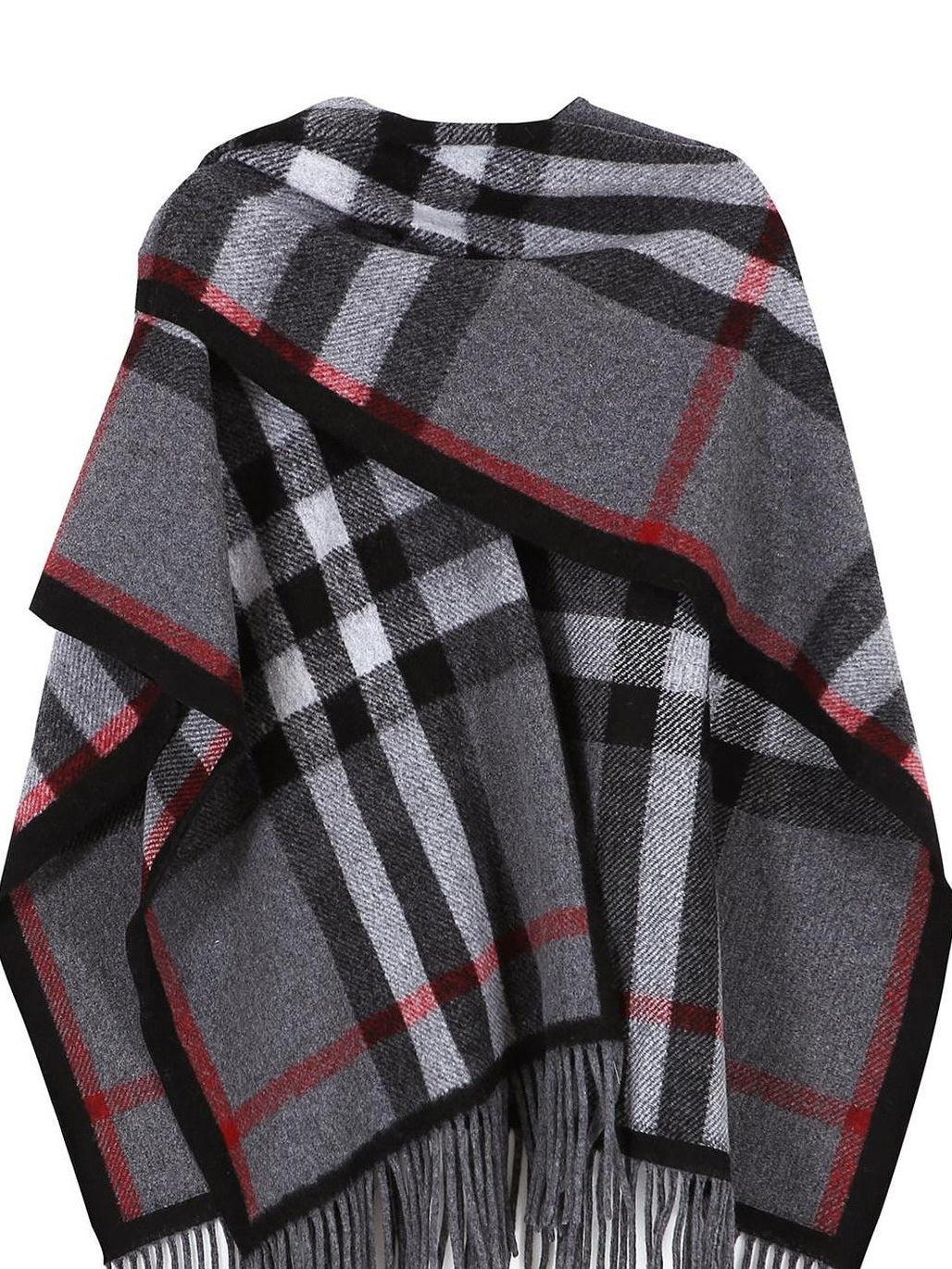 fano Cozy Warm British Plaid Unisex Large Polyester Wool Blend Scarves