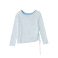 ikyou_Cooling_Lyocell_Loose_Embroidered_Women_Blue_Striped_Long_Sleeve_T-Shirts_MISSTT