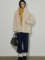 Lofi choose High Waist Casual Loose Straight Leg Women Navy Wide Leg Pants