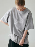 fano 100 Percent Cotton Loose Fit Korean Commuter Gray Crewneck Long Sleeve T-Shirts