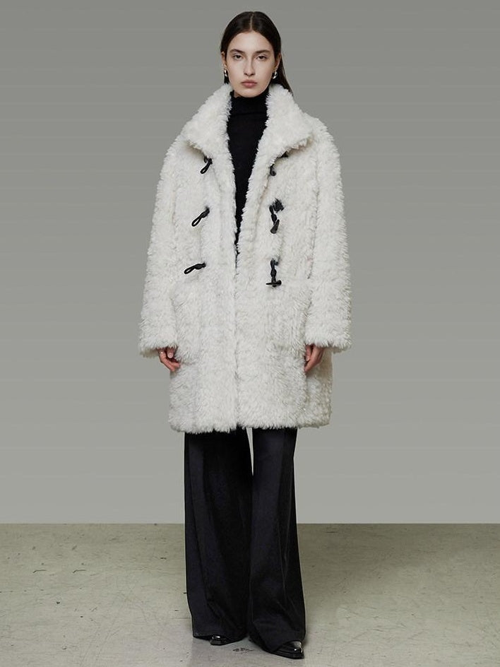 unspoken Warm Stand Collar Loose Mid Length Minimal Commuter Women Polyester Long Coats