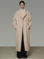 unspoken 100 Percent Wool Longline Thick Structured Relaxed Minimalist Blush Wool Coats