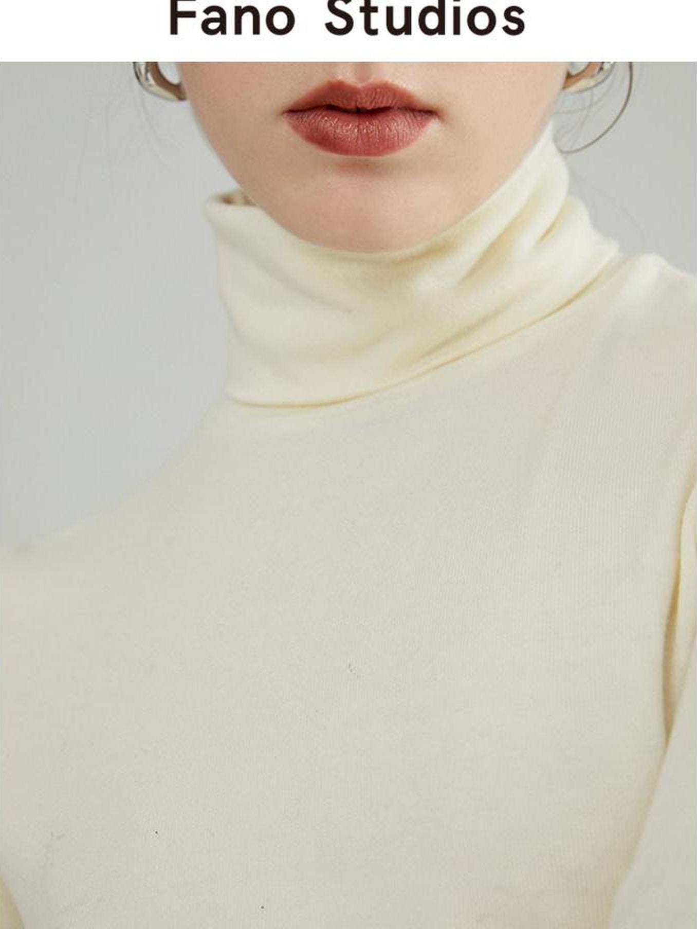 fano Commuter Turtleneck Slim Fit Women Acrylic Knit Solid Sweaters