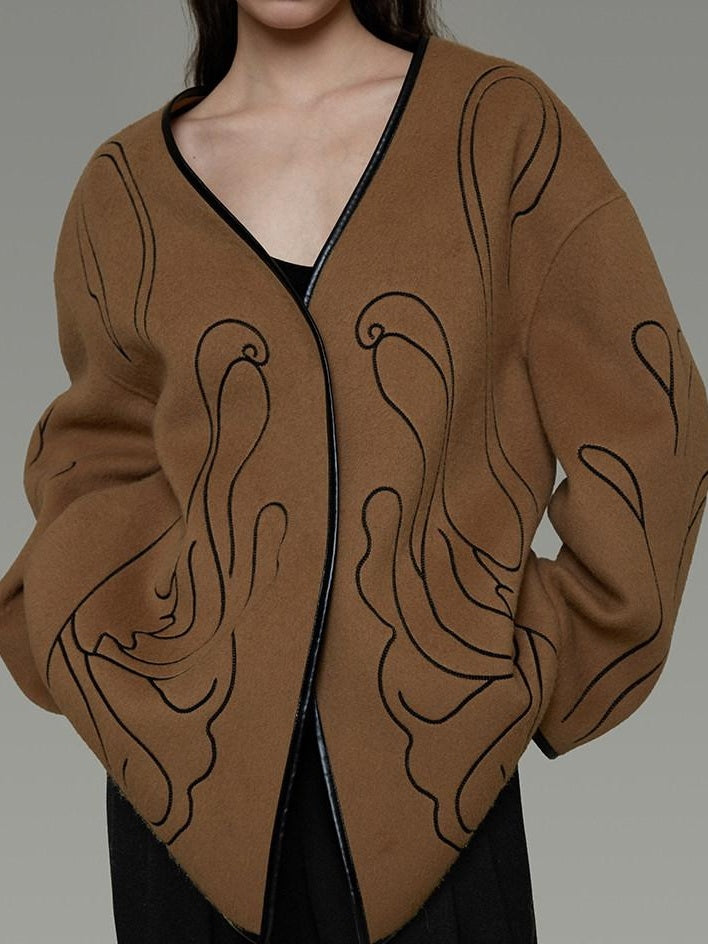 unspoken 100 Percent Lambswool Relaxed Fit Minimalist Commuter Women Camel Wool Coats