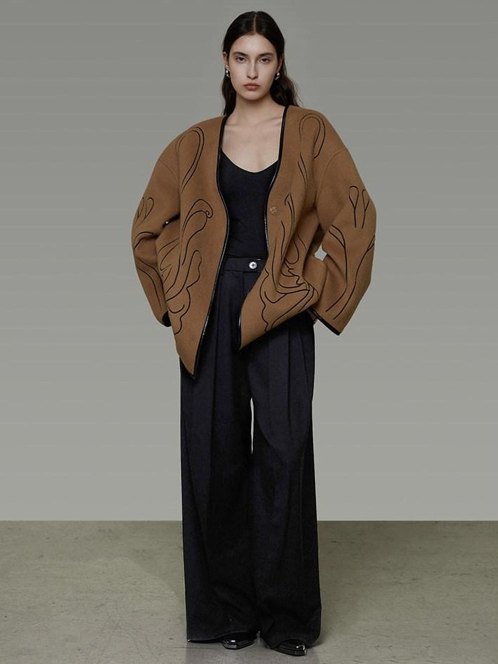 unspoken 100 Percent Lambswool Relaxed Fit Minimalist Commuter Women Camel Wool Coats