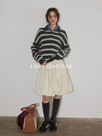 Lofi choose Cozy Knit Pullover Loose Fit Collared Office Women Knitwear Tops Sweaters