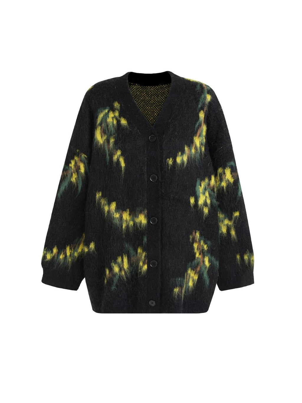 unspoken Warm V-neck Button Closure Loose Fit Commuter Knit For Women Cardigans