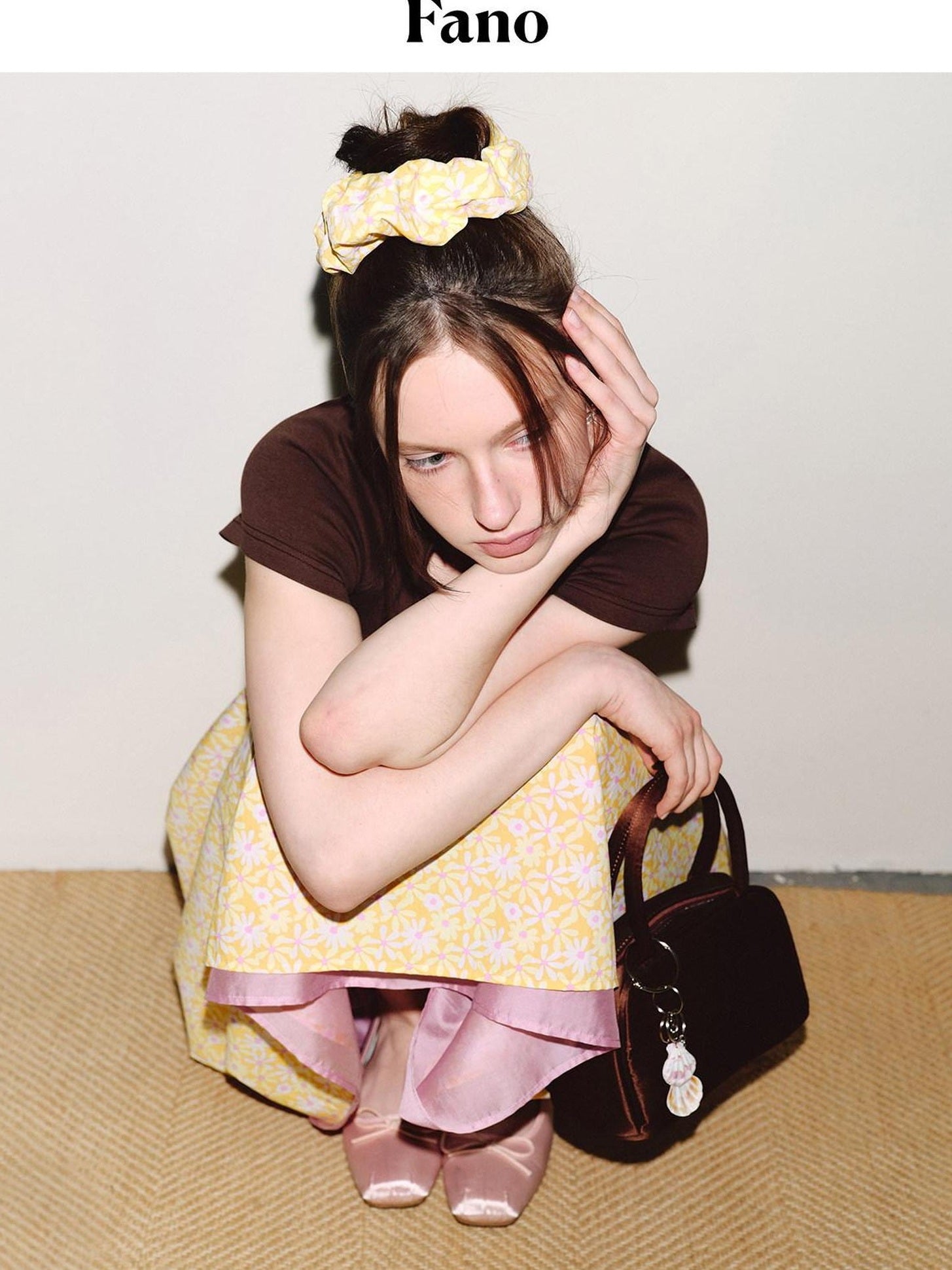 fano Soft Milky Yellow Elastic Minimalist Scrunchie For Women Daily Hair Accessories