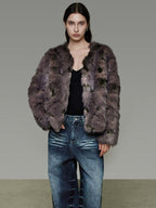 unspoken Warm Minimal No Collar Mocha Brown Women Commuter Polyester Short Coat