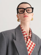 audreyyang Single Button Relaxed Fit Polyester Office For Women Long Sleeve Solid Blazers