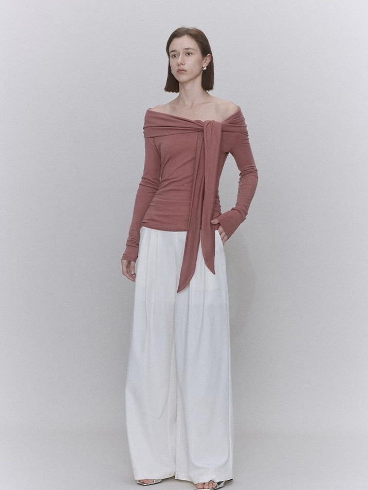 someone sometimes Soft Lyocell Wool Blend Office Commuter Women Cherry Pink Long Sleeve T-Shirts