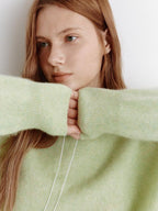 fano Soft Wool Cashmere Blend Relaxed Fit Crew Neck Women Knit Pullover Sweaters