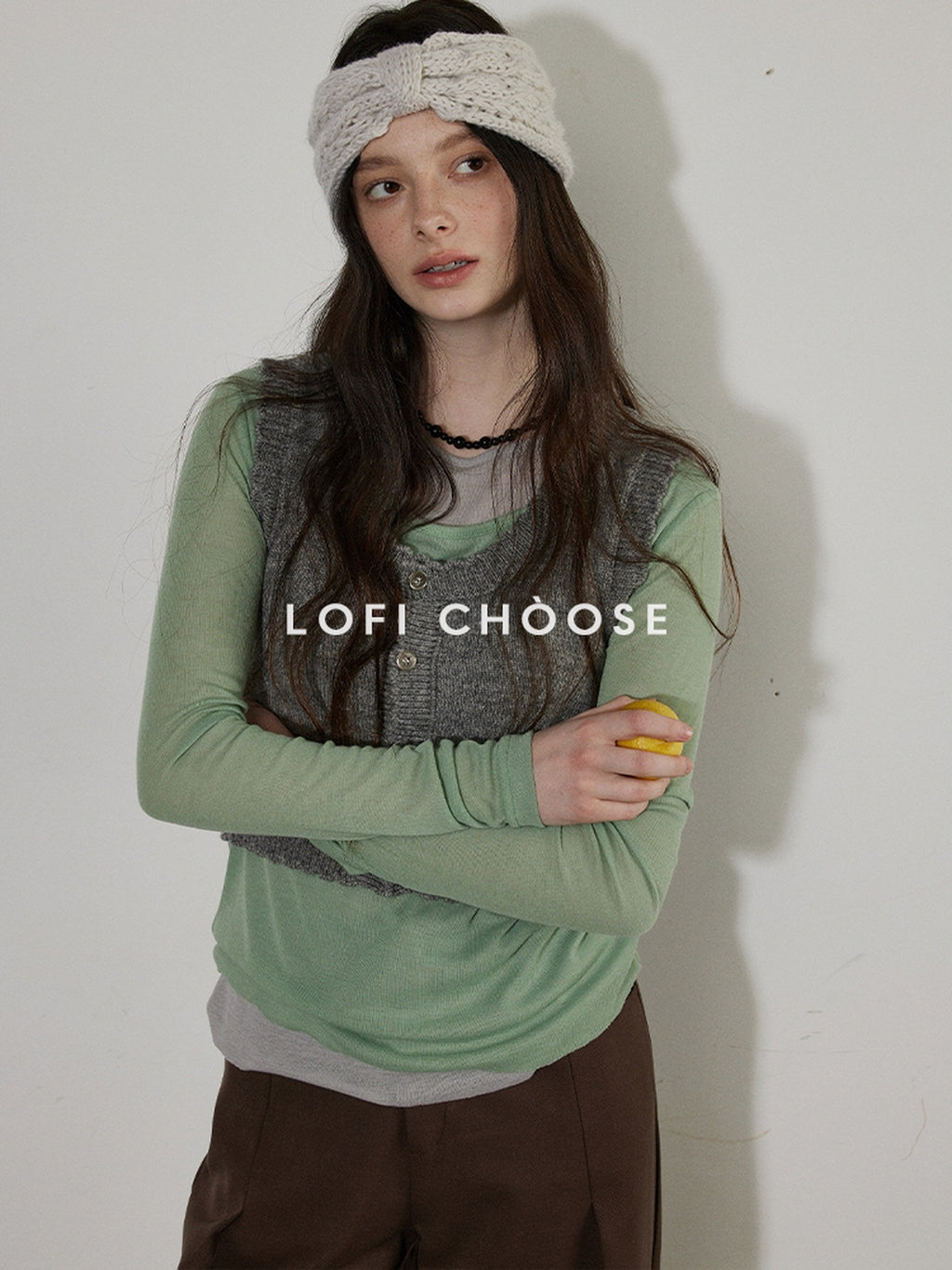Lofi choose Breathable Oversized Commuter Office Top Green Brown Long Sleeve T-Shirts