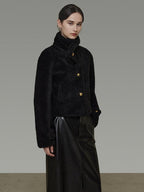 unspoken Warm Sculpted Tailoring Minimal Commuter Loose High Waist Wool Blend Short Coat