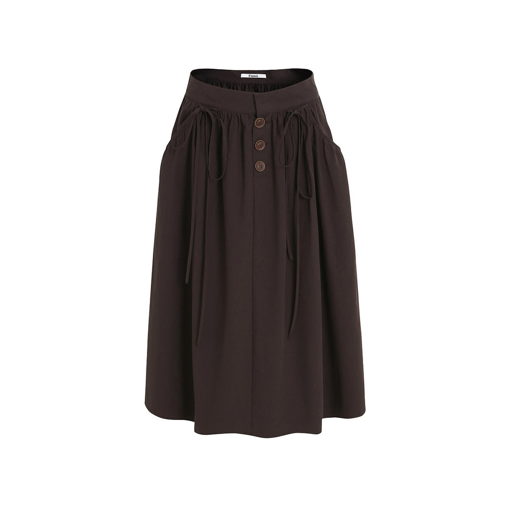 fano_Soft_100_Percent_Cotton_Aline_Mid_Waist_Flowy_Korean_Plain_Brown_Maxi_Skirts_MISSTT