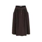 fano_Soft_100_Percent_Cotton_Aline_Mid_Waist_Flowy_Korean_Plain_Brown_Maxi_Skirts_MISSTT