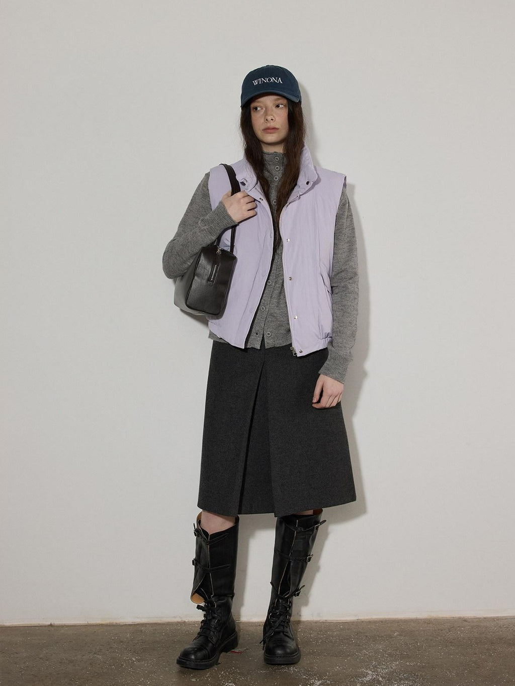 Lofi choose Soft Wool Blend Rolled Edge Loose Office Knit Button Long Sleeve Cardigans