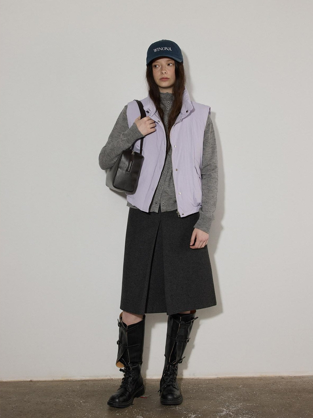 Lofi choose Soft Wool Blend Rolled Edge Loose Office Knit Button Long Sleeve Cardigans