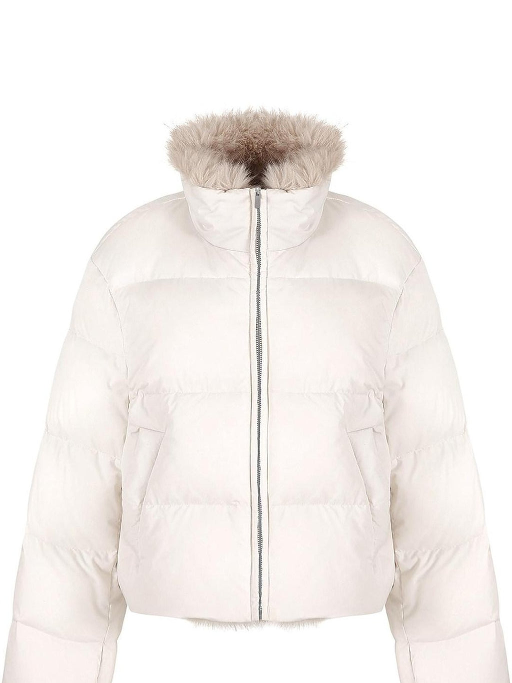 fano 90 Percent White Duck Down Warm Short Stand Collar Plaid Women Down Jackets