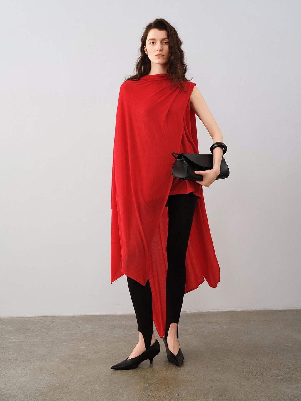 audreyyang Lyocell Wool Blend Loose Sleeveless Pullover Stirrup Leggings Top & Pants Sets
