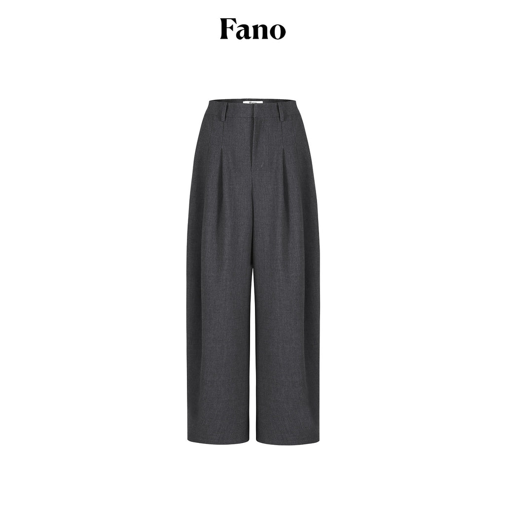 fano_Lightweight_Mid_Rise_Minimalist_Flowy_Young_Women_Polyester_Grey_Wide_Leg_Pants_MISSTT