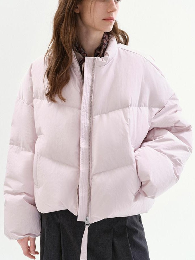 fano 90 Fill White Duck Down Warm Baseball Collar Casual Women Pink Down Jackets