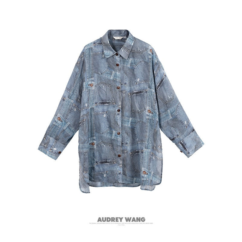 audreyyang_Breathable_Rayon_Loose_Fit_Lapel_Button_Floral_Denim_Top_&_Pants_Sets_MISSTT