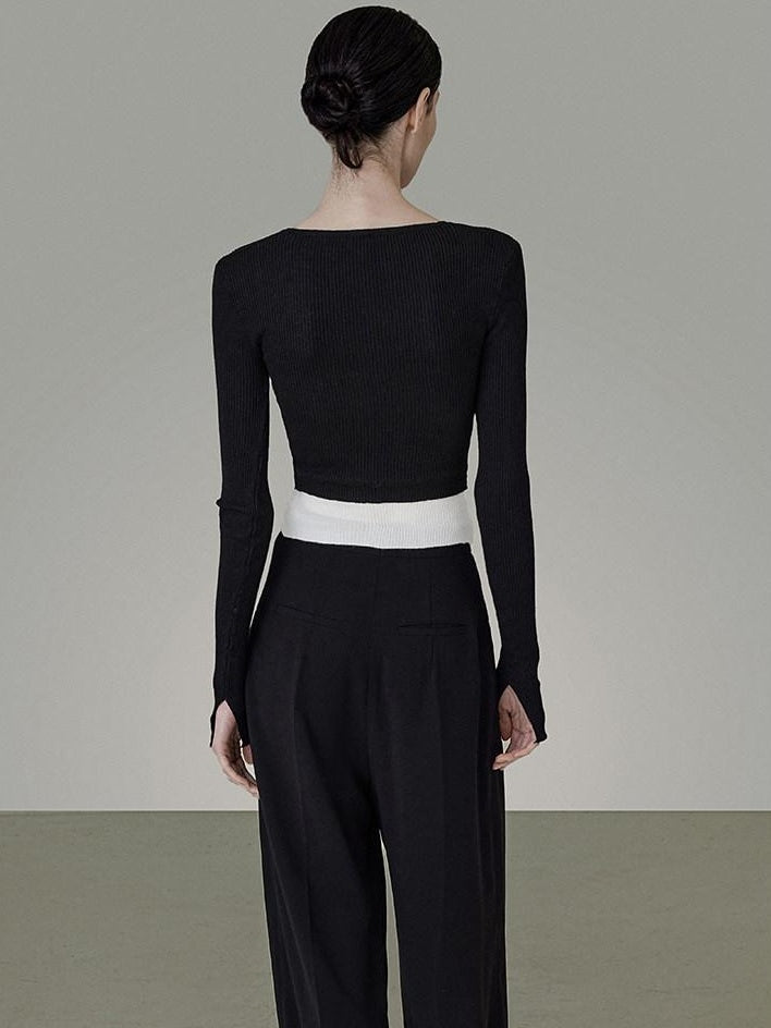 unspoken Belted Natural Waist Minimal Office Chic Deep Gray Women Wide Leg Pants