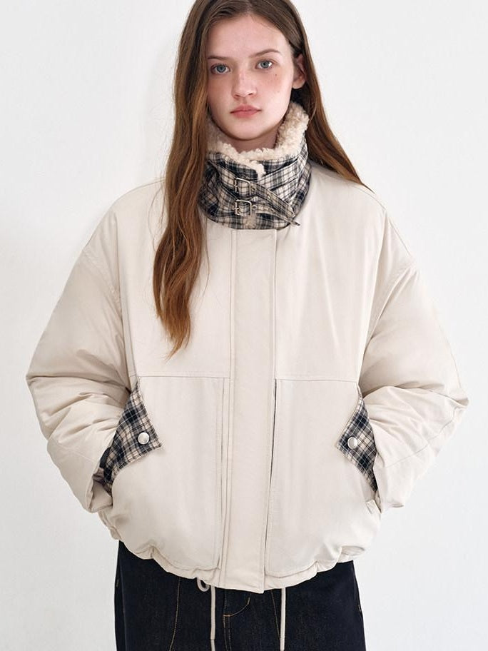 fano Insulated Korean Commuter Loose Fit Zipper Front Women Mint Puffer Jackets