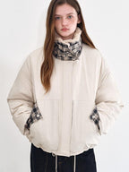 fano Insulated Korean Commuter Loose Fit Zipper Front Women Mint Puffer Jackets