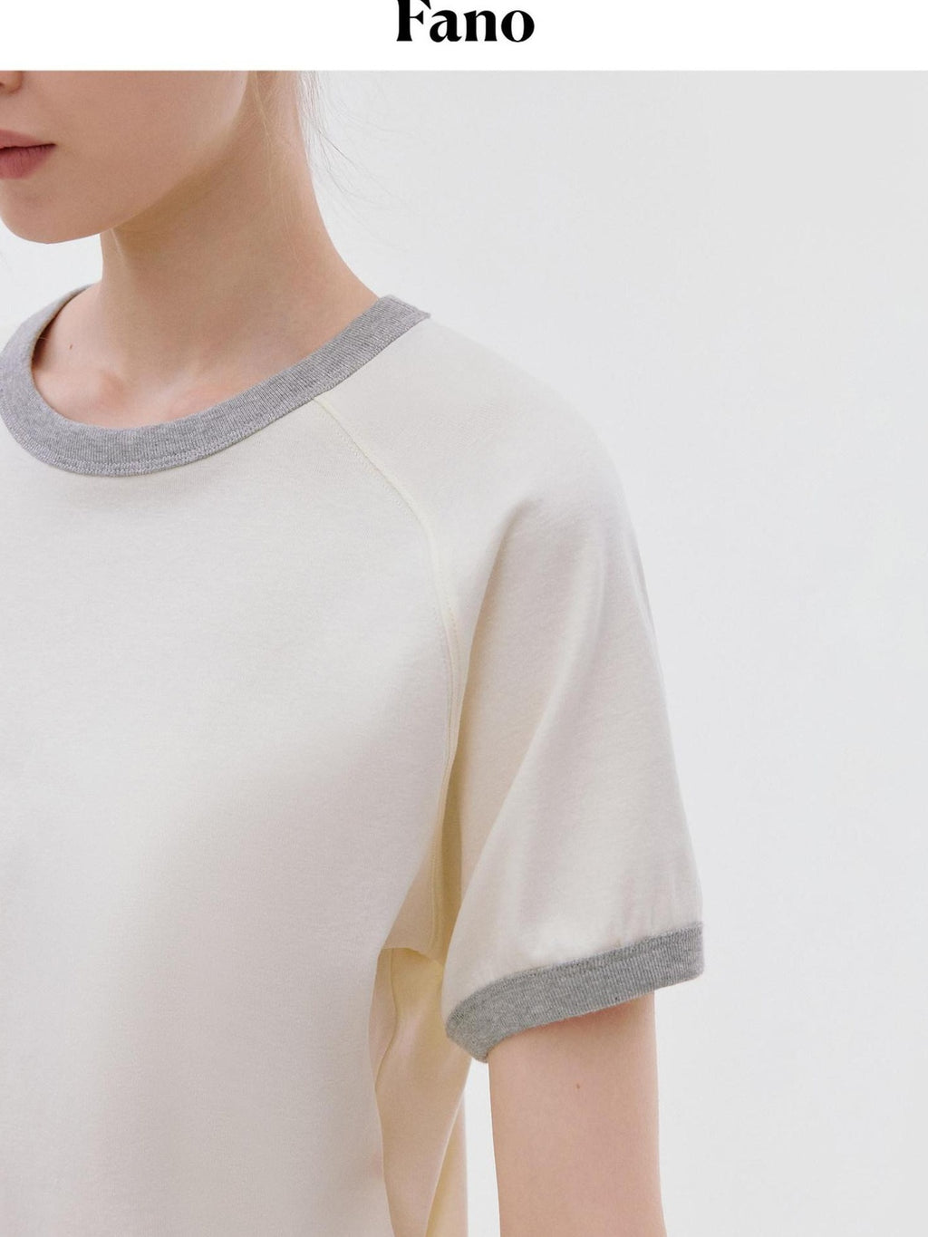 fano Quick Dry Cotton Stretch Loose Korean Crewneck Off White Short Sleeve T-Shirts