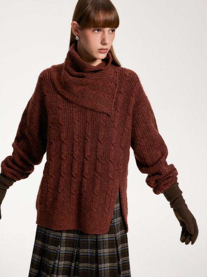 someone sometimes Vintage Red Turtleneck Commuter Pullover Knitwear Acrylic Wool Sweaters