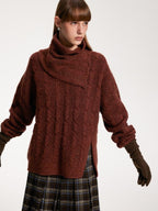 someone sometimes Vintage Red Turtleneck Commuter Pullover Knitwear Acrylic Wool Sweaters