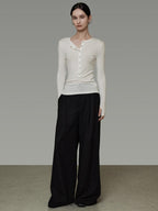 unspoken Breathable Skin Friendly Slim Fit Button Half Collar Women Knit Cardigans