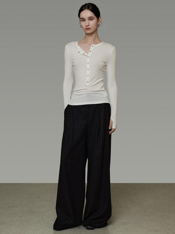 unspoken Breathable Skin Friendly Slim Fit Button Half Collar Women Knit Cardigans