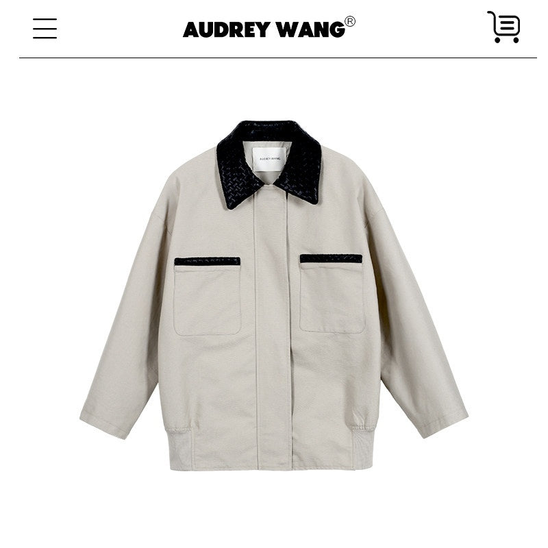 audreyyang_Lightweight_Casual_Long_Sleeve_Women_Nylon_Cotton_Light_Gray_Bomber_Jackets_MISSTT