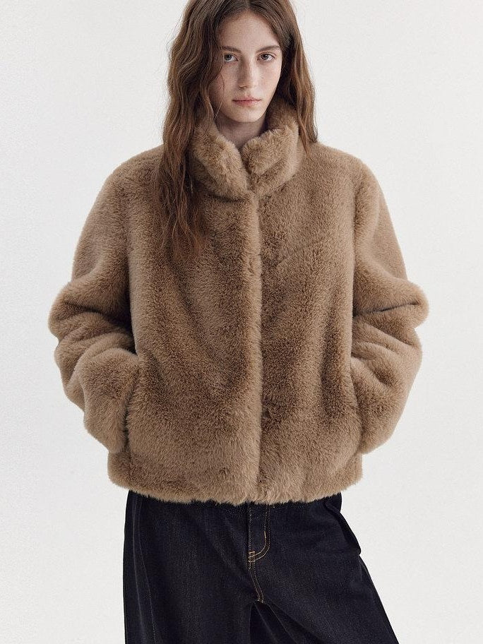 fano Lightweight Breathable Khaki Stand Collar Loose Casual Youth Womens Short Coat
