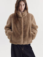 fano Lightweight Breathable Khaki Stand Collar Loose Casual Youth Womens Short Coat