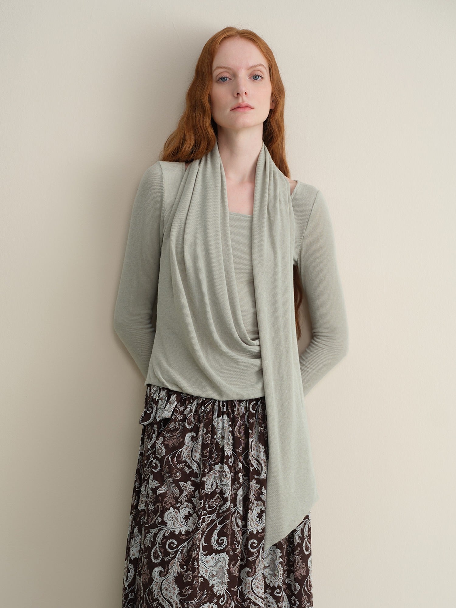 someonesometimes Faux Cashmere Windproof Slim Fit U Neck Women Duck Egg Blue Sweaters