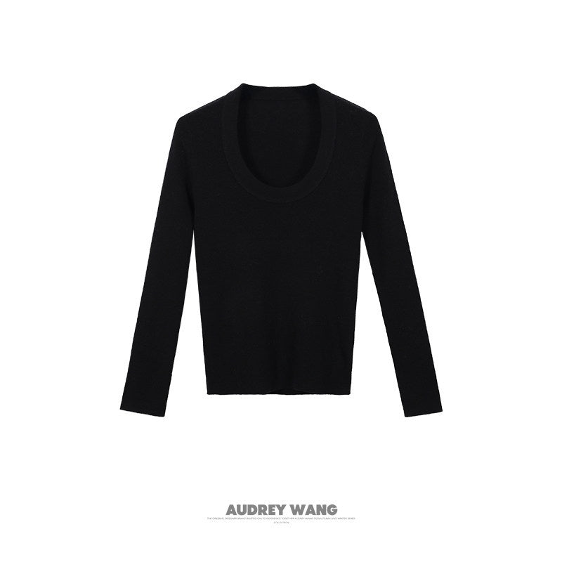 audreyyang_Cozy_100%_Wool_Slim_Fit_Round_Neck_Pullover_Women_Knitwear_Tops_Sweaters_MISSTT