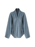 unspoken Pure Sheepswool Structured Tailoring Relaxed Fit Mist Blue Wool Coats