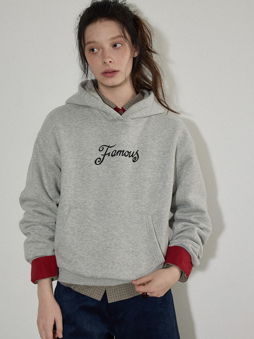 Lofi choose Fleece Lined Oversized Hooded Pullover Commuter Style Women Heather Gray Hoodie