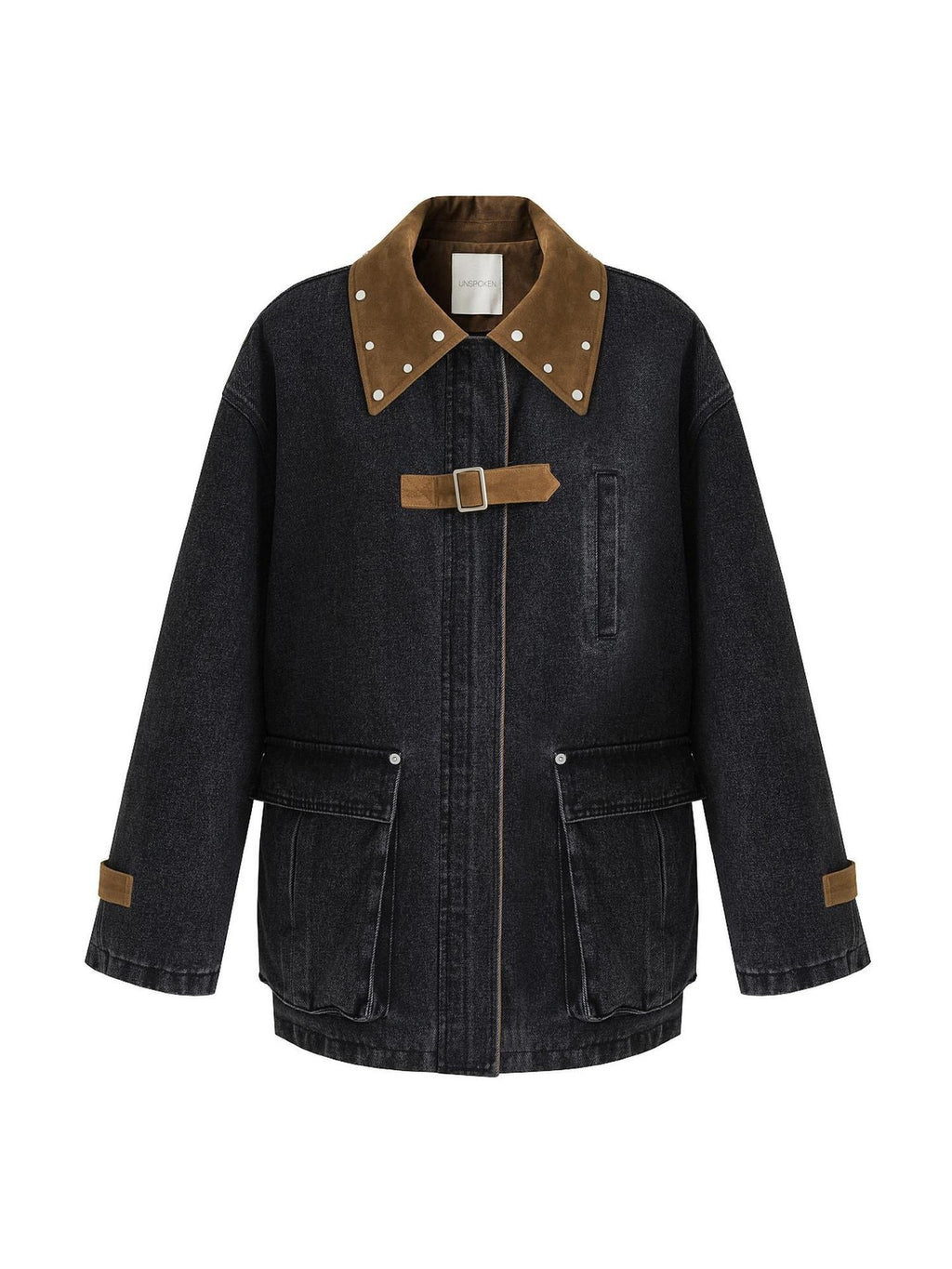 unspoken Durable Cotton Blend Colorblock Loose Fit Commuter Everyday Women Denim Jackets