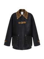unspoken Durable Cotton Blend Colorblock Loose Fit Commuter Everyday Women Denim Jackets