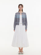 ikyou Lightweight Warmth Loose Knit Commuter Women Grey Cute Animal Cardigans
