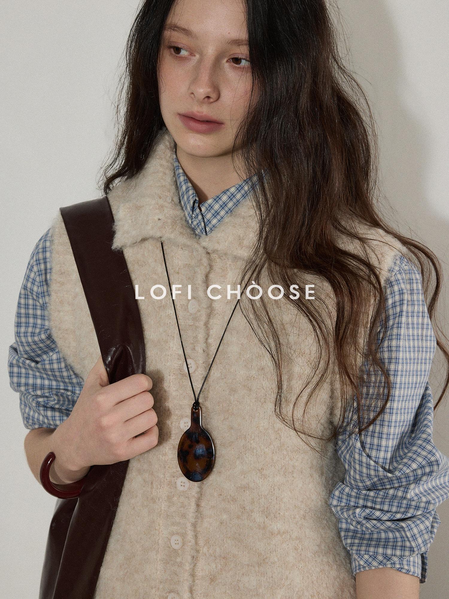 Lofi choose Pure Cotton Relaxed Fit Colorblock Plaid Collared Women Long Sleeve Shirts