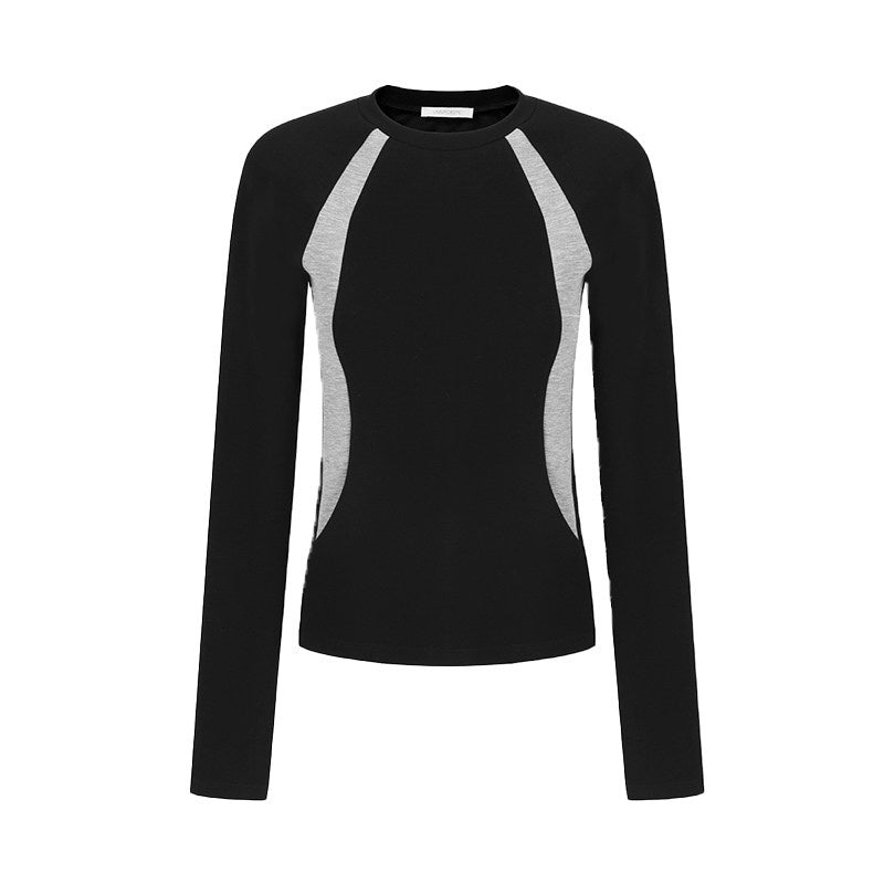 unspoken Nylon Viscose Stretch Slim Fit Minimalist Office Colorblock Crewneck Sweaters